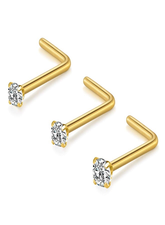 AVYRING حلقات أنف AVYRING مقاس 20G، شكل قضيب L، مصنوعة من الفولاذ الجراحي، مجوهرات ثقب للنساء، مرصعة بأحجار الزركونيا المكعبة الملونة، 1.5 مم / 2 مم / 2.5 مم - Image 4